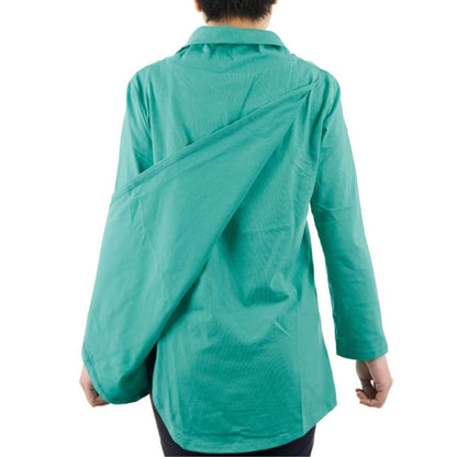 CC Women's Eliana Long Sleeve Cowl Neck Top - Green - Caring Clothing