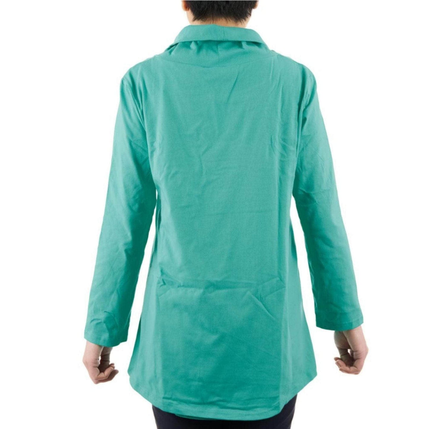 Women's Eliana Cowl Neck Top — Green - Caring Clothing