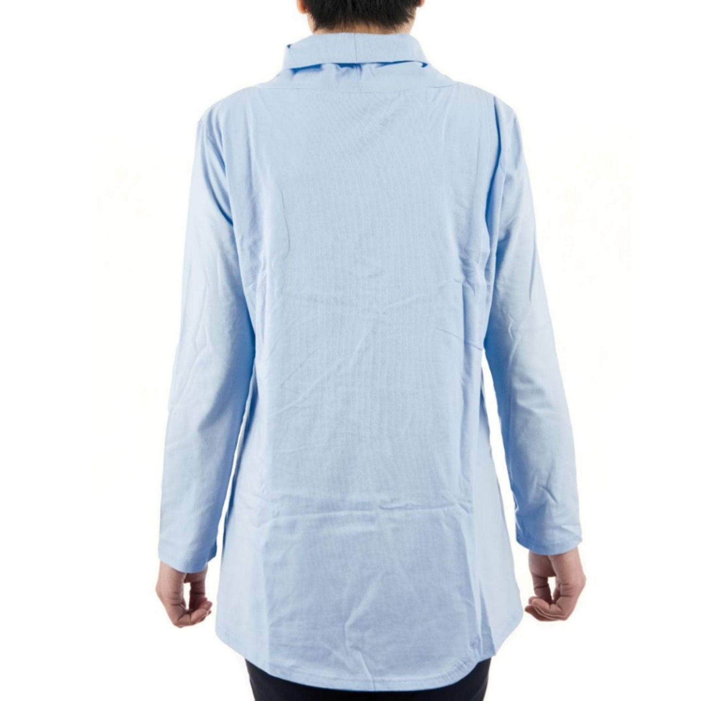 Women's Eliana Cowl Neck Top — Cornflower Blue - Caring Clothing