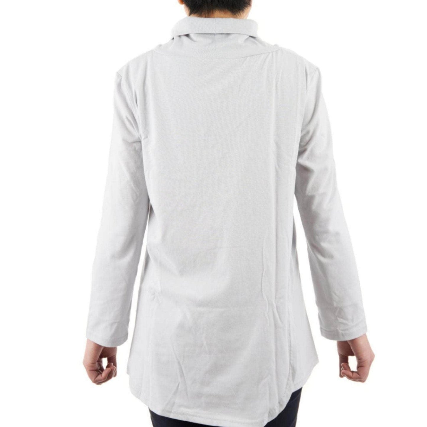 Women's Eliana Cowl Neck Top — Light Grey - Caring Clothing