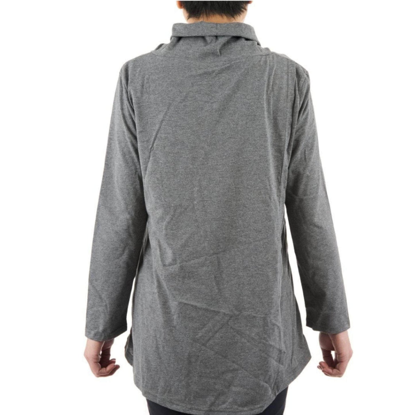 Women's Eliana Cowl Neck Top — Dark Grey - Caring Clothing