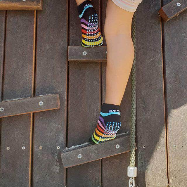 Gripperz Kids Grip Socks - Non Slip Active Ankle Socks - Caring Clothing