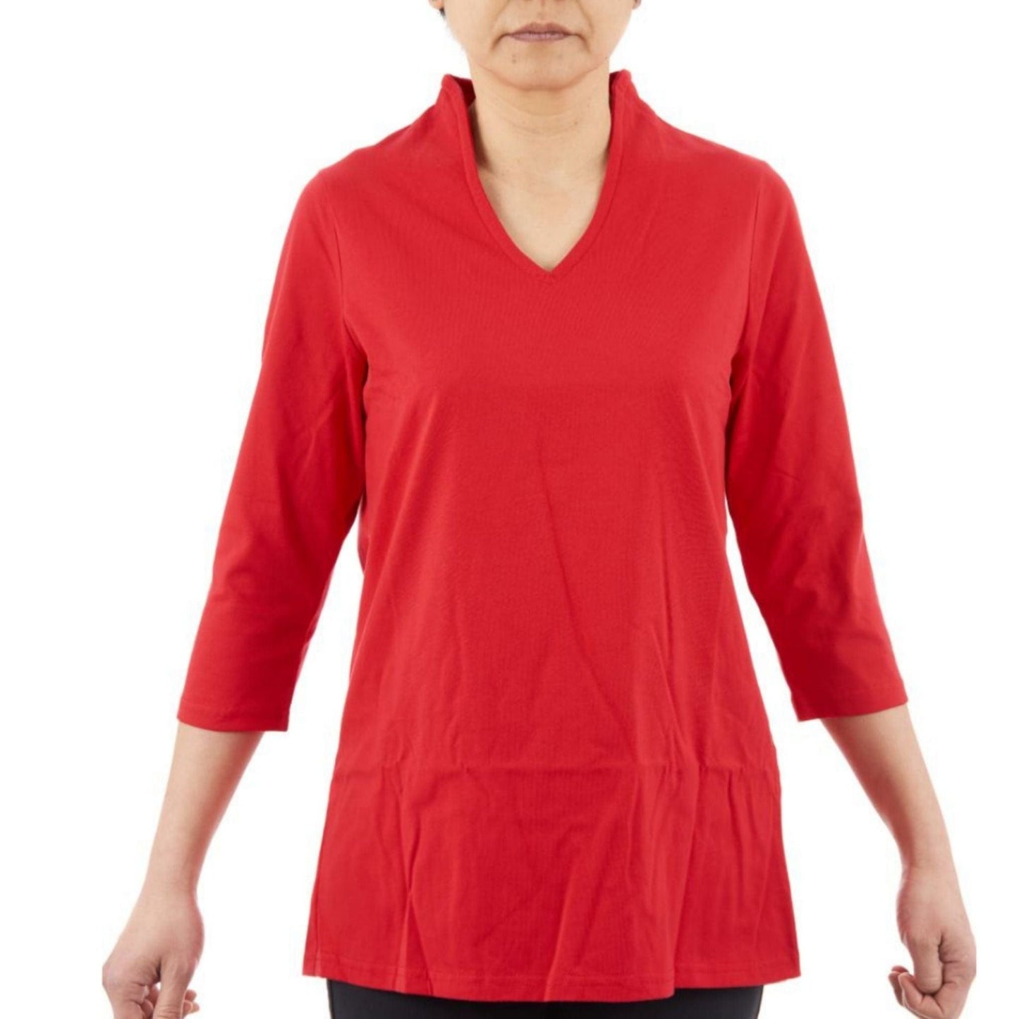 CC Women's Elizabeth 3/4 Sleeve V-Neck Top - Caring Clothing