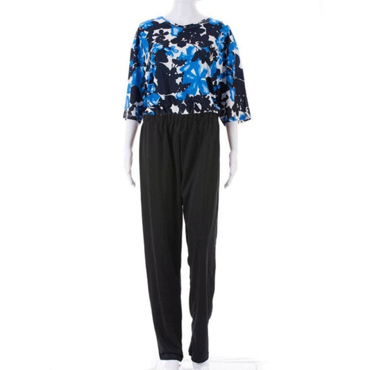 CC Women's Daisy Day Jumpsuit / Onesie - Blue Floral - Caring Clothing