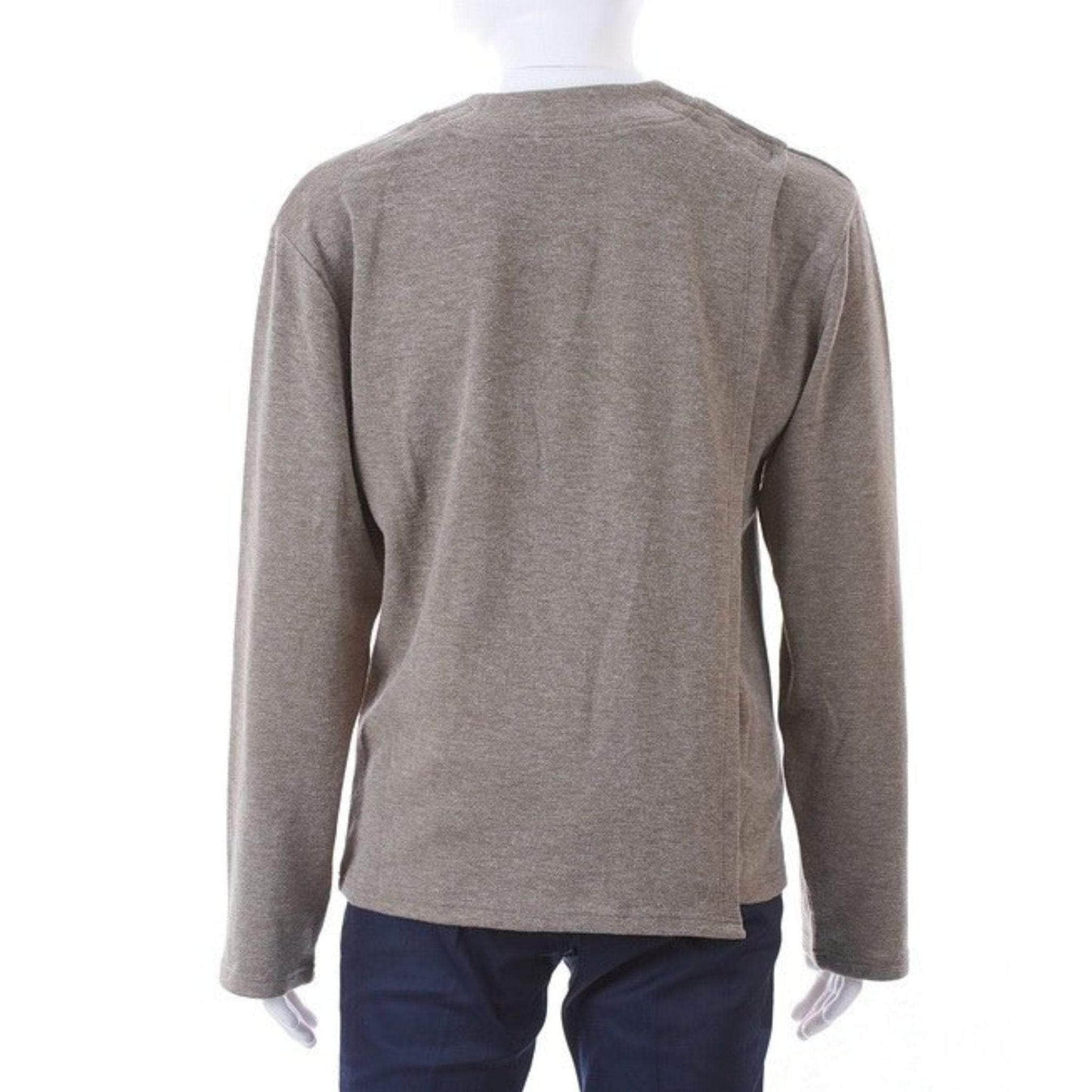 Men's Open Back Cardigan - Brown Taupe - Caring Clothing