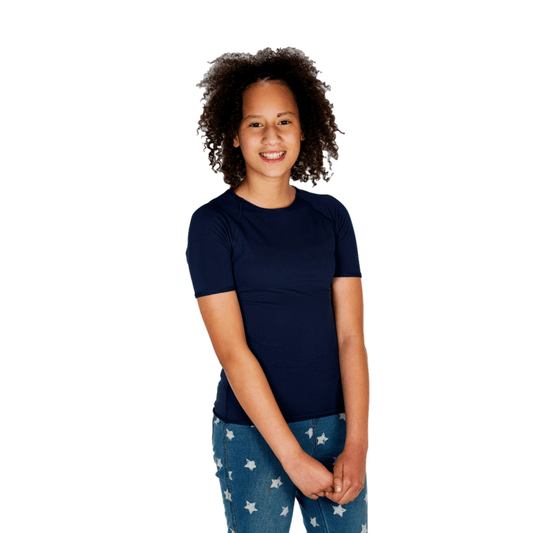 Kids Sensory Short Sleeve Top - Navy - Sale - Caring Clothing