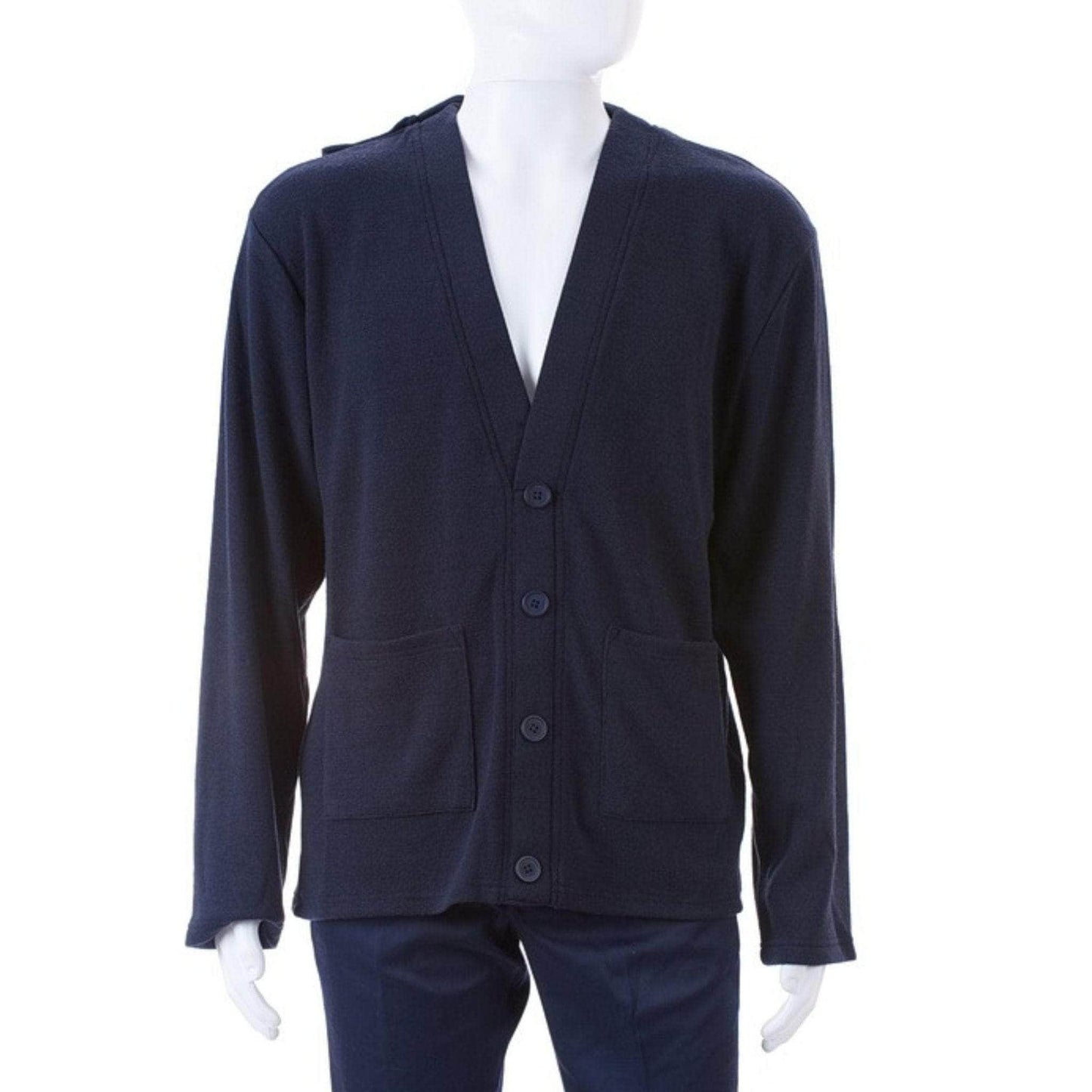 Men's Open Back Cardigan - Navy Blue - Caring Clothing