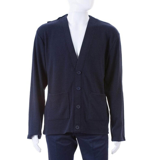 Men's Open Back Cardigan - Navy Blue - Caring Clothing