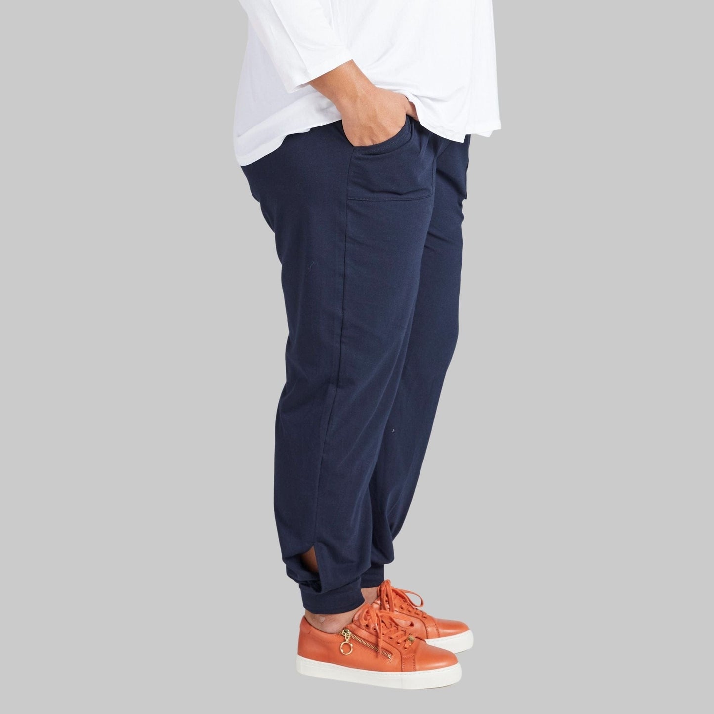 CST Women's Tapered Track Pants with Adjustable Cuff - Navy - Caring Clothing