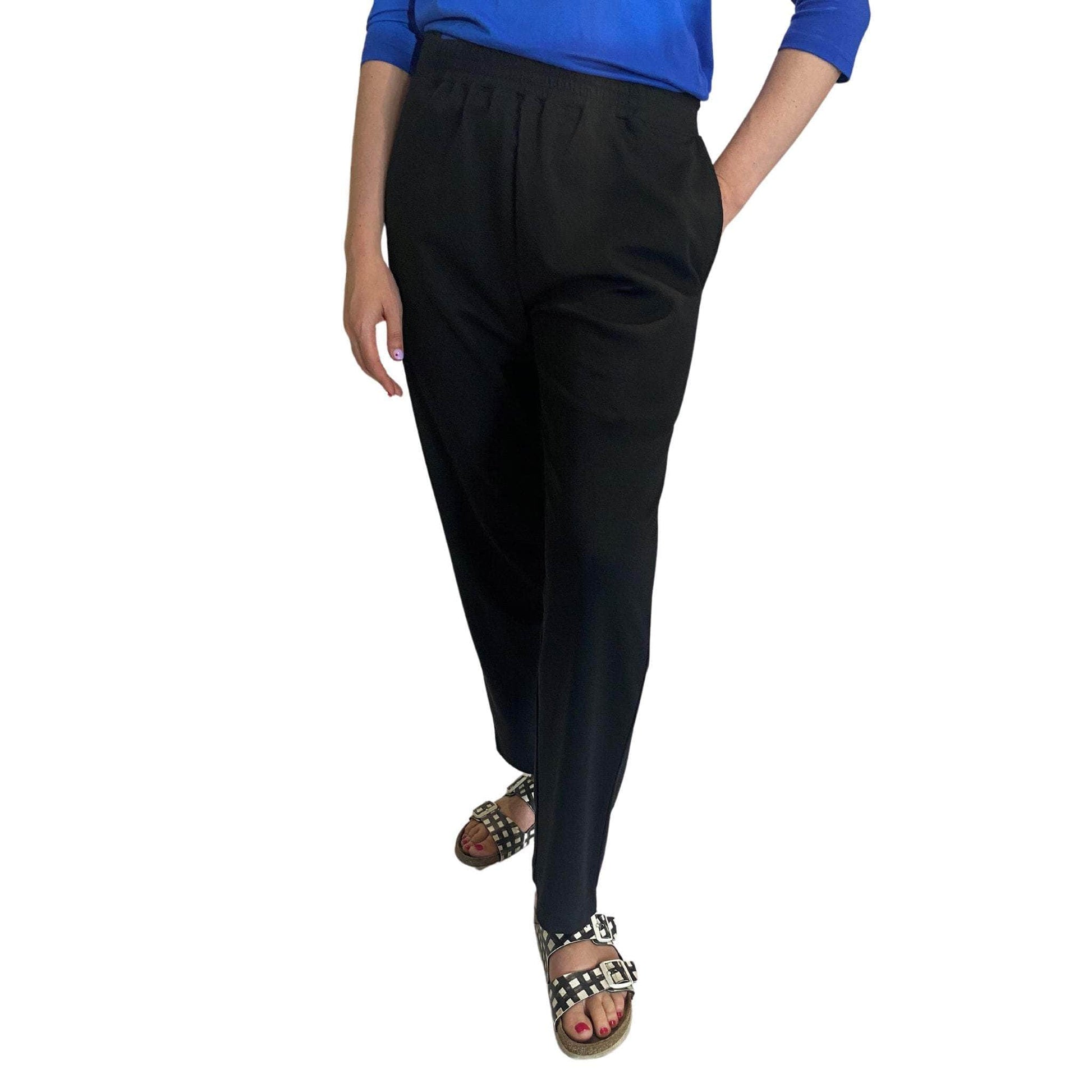 Women's Tess Elastic Waist Pant with Side Opening - Caring Clothing