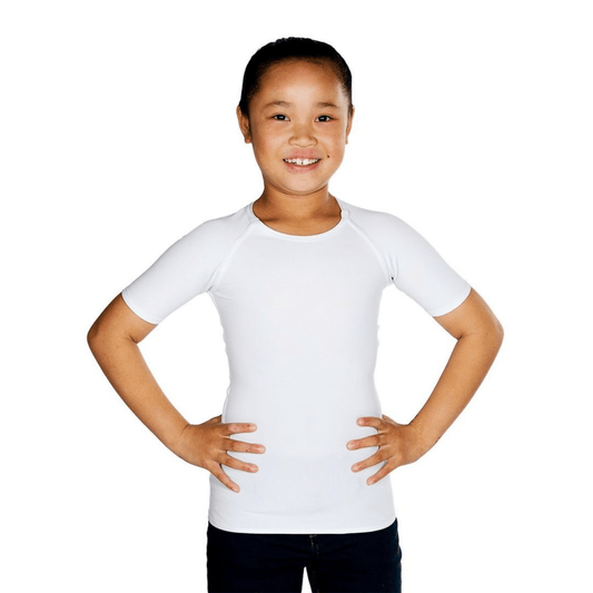 Kids Sensory Short Sleeve Top - White - Sale - Caring Clothing