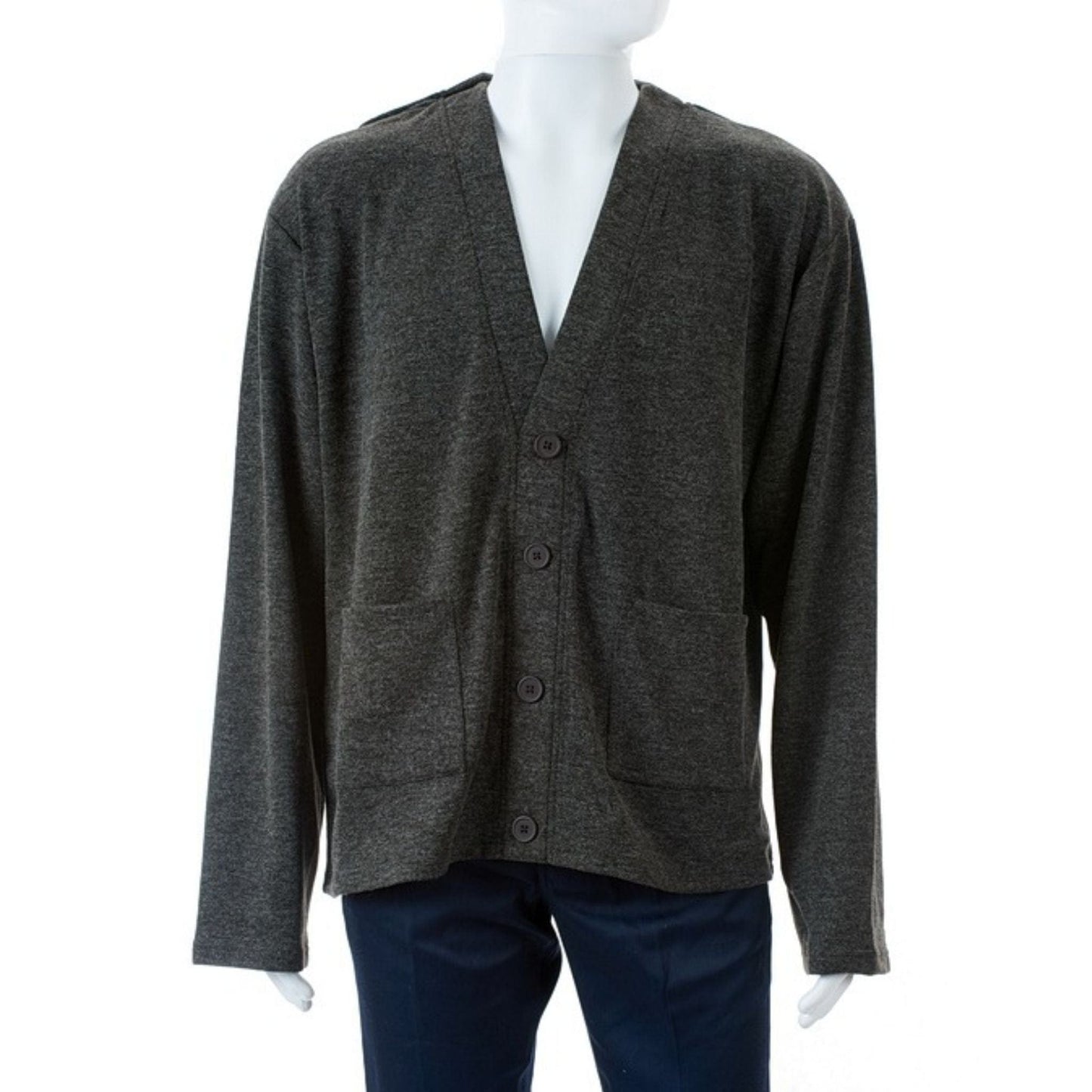 Men's Open Back Cardigan - Charcoal Grey - Sale - Caring Clothing