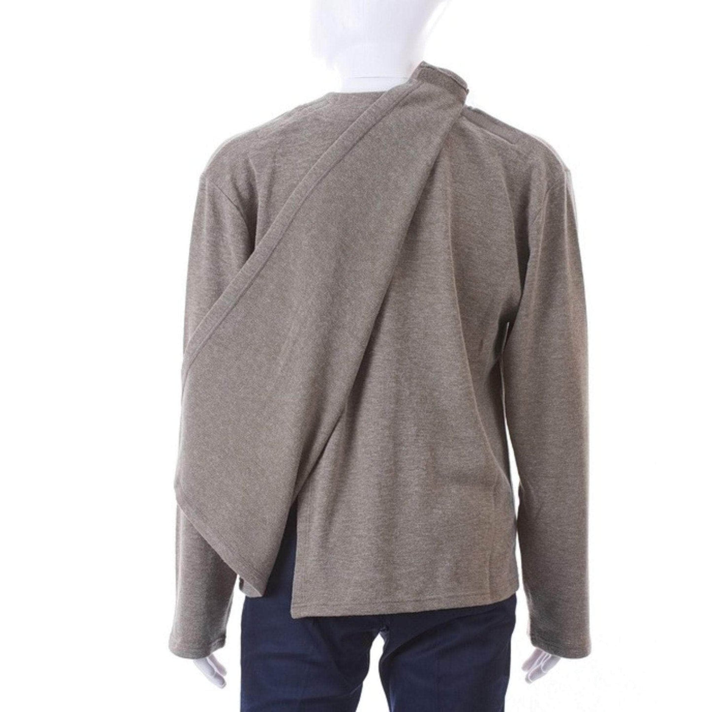 Men's Open Back Cardigan - Brown Taupe - Caring Clothing