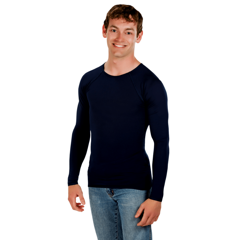 CALM Kids Sensory Compression Long Sleeve Top - Navy - Caring Clothing