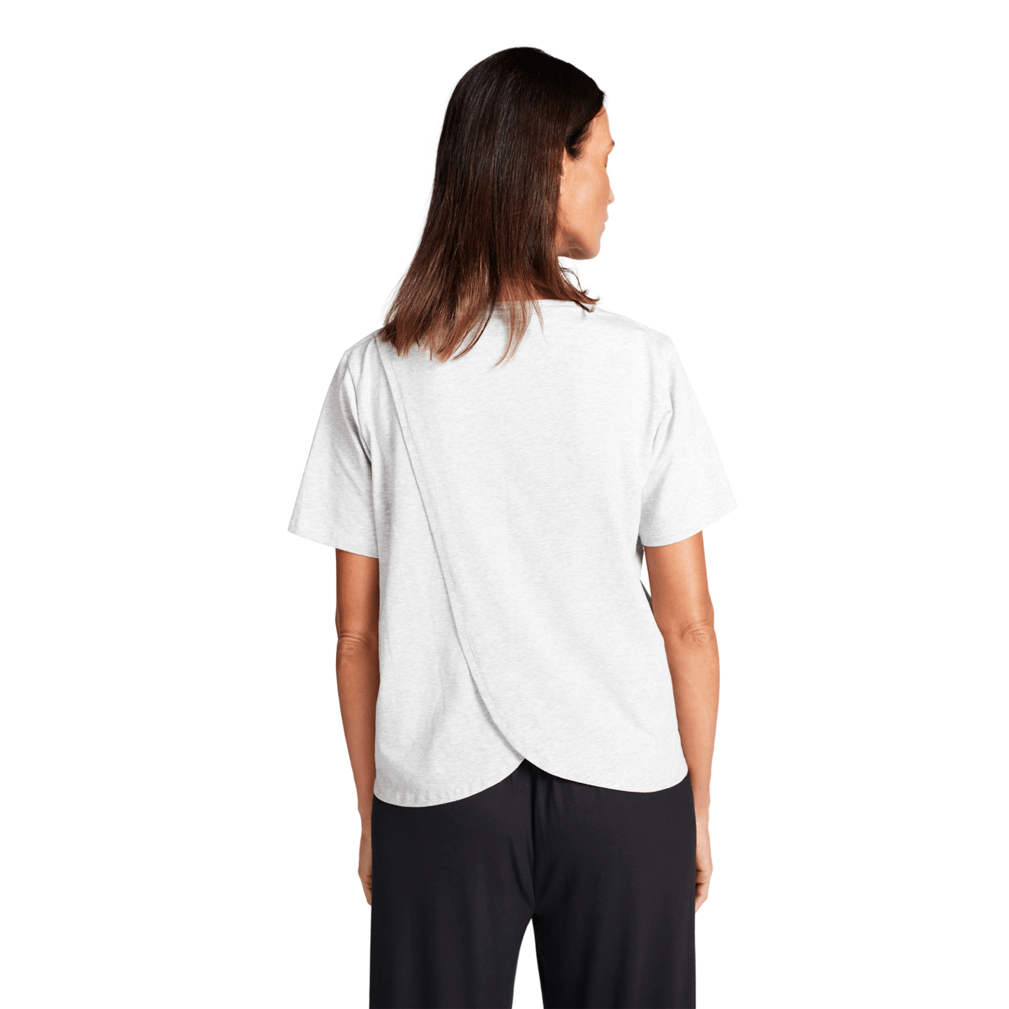 CST Women's Short Sleeve Leaf Back T-Shirt - Light Grey - Caring Clothing