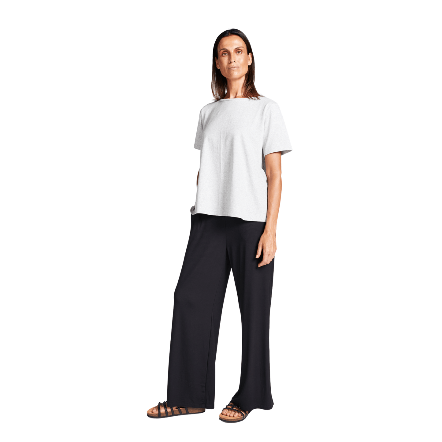 CST Women's Short Sleeve Leaf Back T-Shirt - Light Grey - Caring Clothing